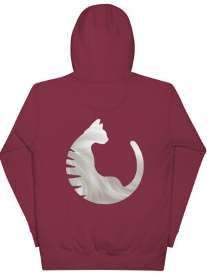 Sudadera con capucha pelaje blanco Burdeos